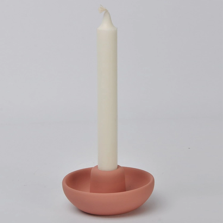 Wholesale Modern Church Wedding Decor Matte Morandi Color Bowl Shape Ceramic Candle Holder