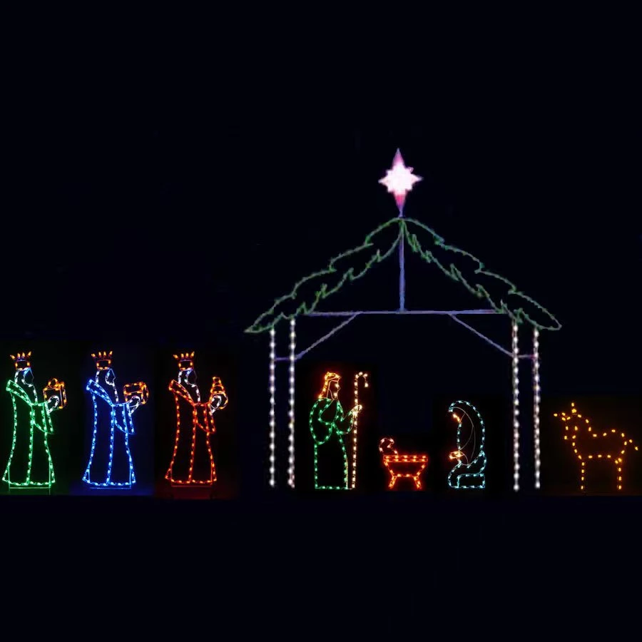 Top Selling New Design Jesus Motif Light Nativity Scene Rope Light