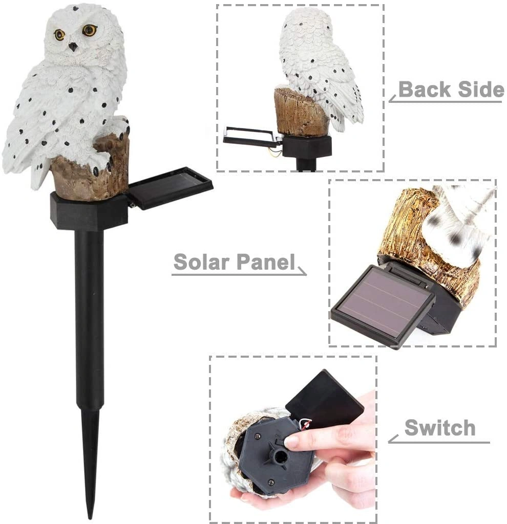 Waterproof Ground Insert Lamp Solar Energy Owl LED Lamp Outdoor Garden Lawn Landscape Lamp