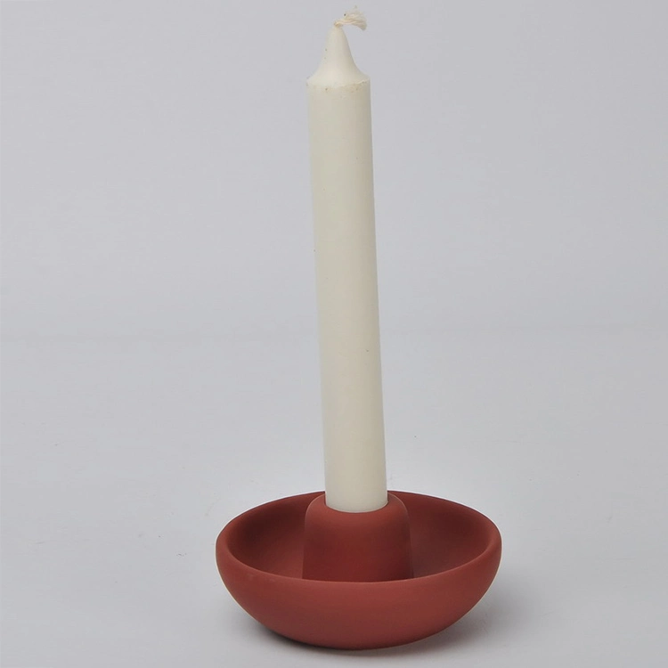 Wholesale Modern Church Wedding Decor Matte Morandi Color Bowl Shape Ceramic Candle Holder