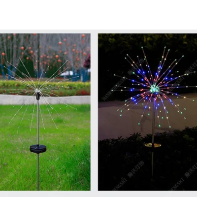 Lámpara de jardín LED Luces de fuegos artificiales solares Impermeable Camino al aire libre Decoración de césped LED DIY Luces de cadena de luz solar Lámpara de tierra Patio de jardín Bl19933