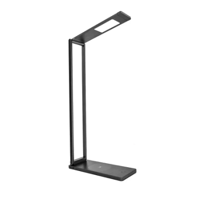 Lámpara de mesa LED plegable con cargador inalámbrico 6000K Luz blanca 3 modos de brillo Luz de escritorio