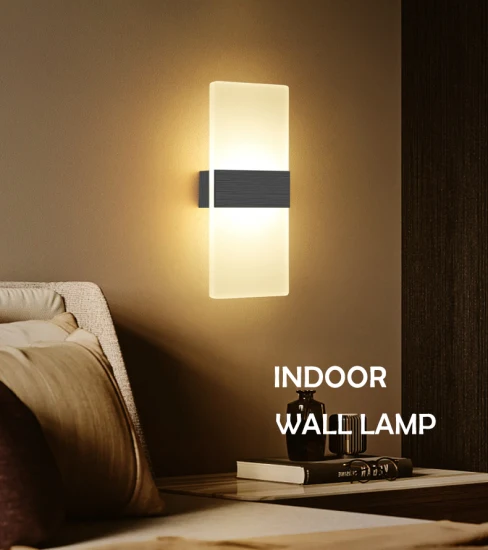 Iluminación exterior LED impermeable jardín aluminio negro blanco arriba y abajo luz dormitorio exterior lámpara de pared decorativa