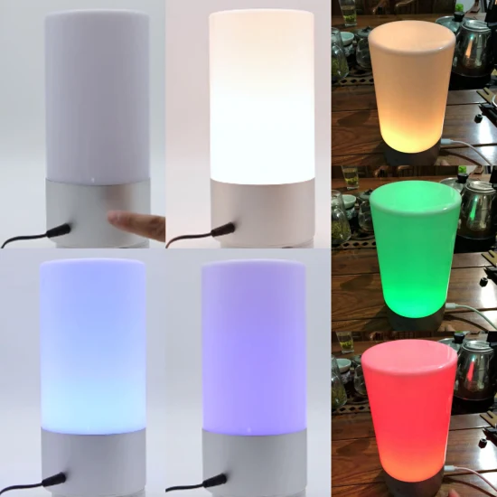 RGB Cambio de color Lámpara de mesa Sensor táctil Lámparas de noche Lámpara de mesita de noche